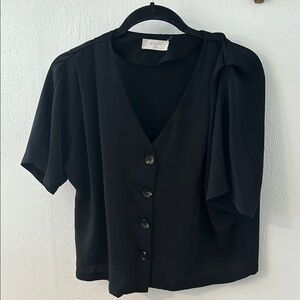 Black Button-Up Women's Top